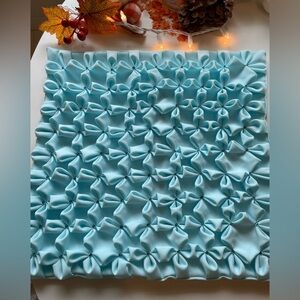 Light Blue Ruffle Flower Handmade Pillow Cover (pillow not included)